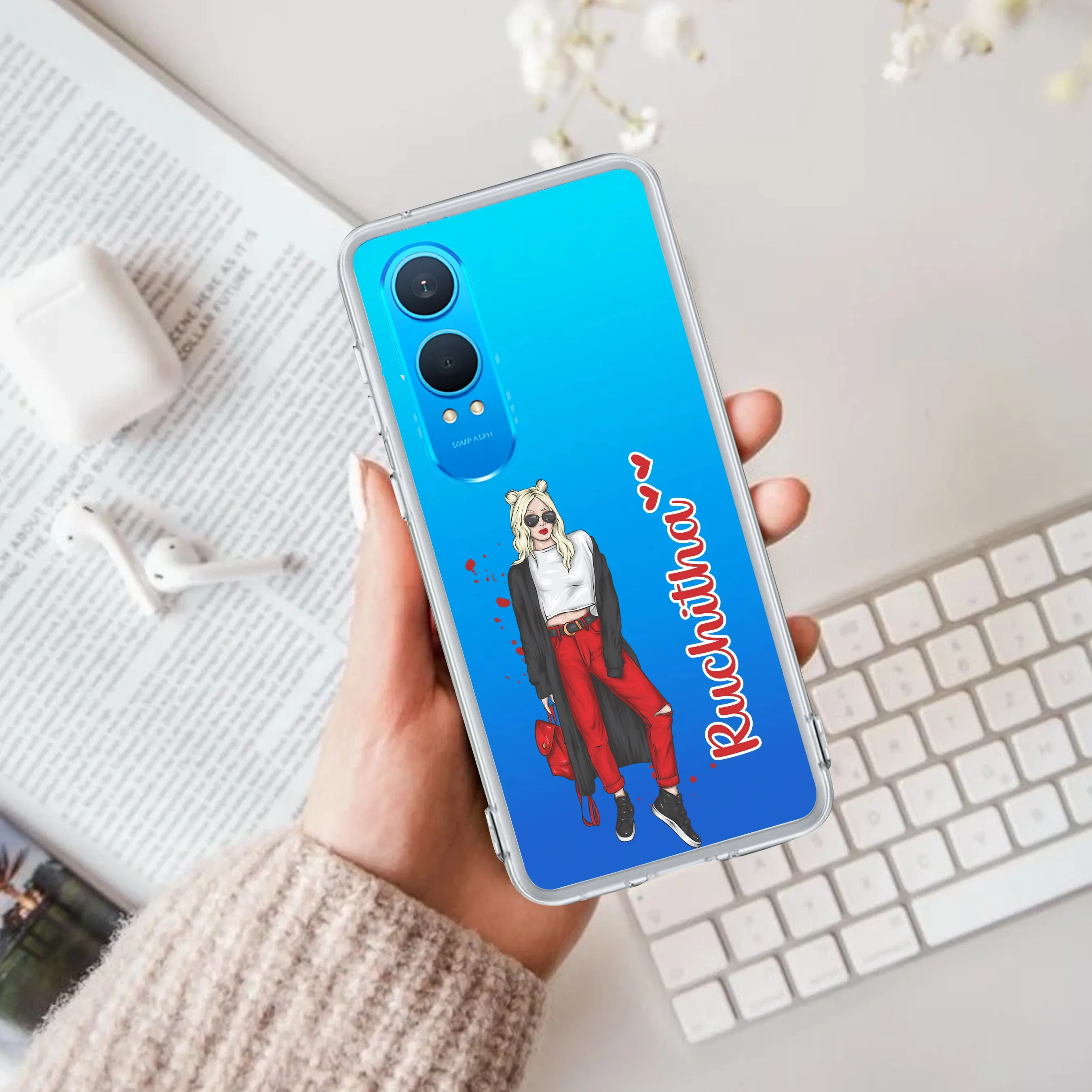 Attitude Girl Customize Transparent Silicon Case For OnePlus