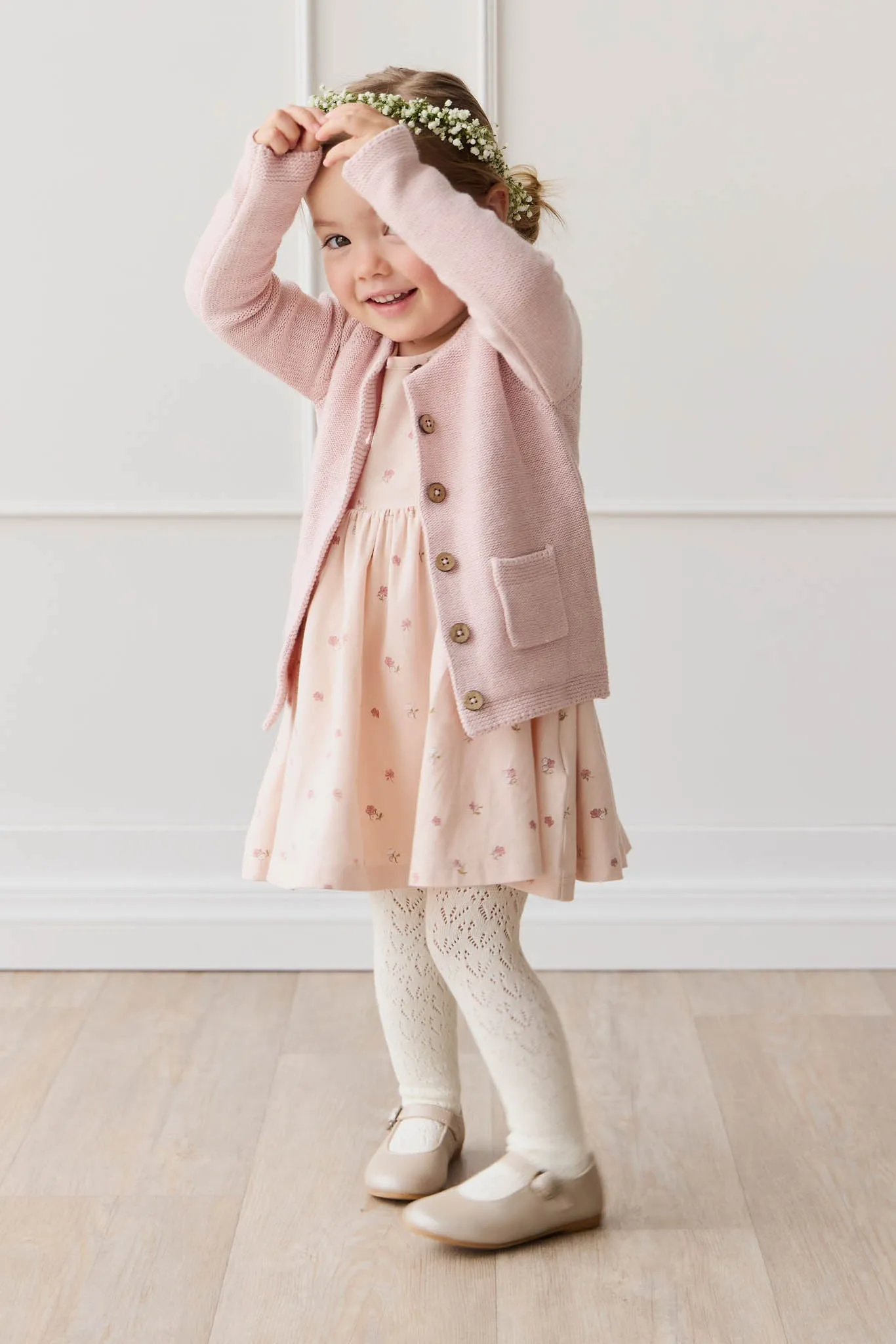 Aude Cardigan - Dainty Pink Marle