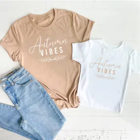 Autumn Vibes Mum Matching Sand Dune/White T-Shirts