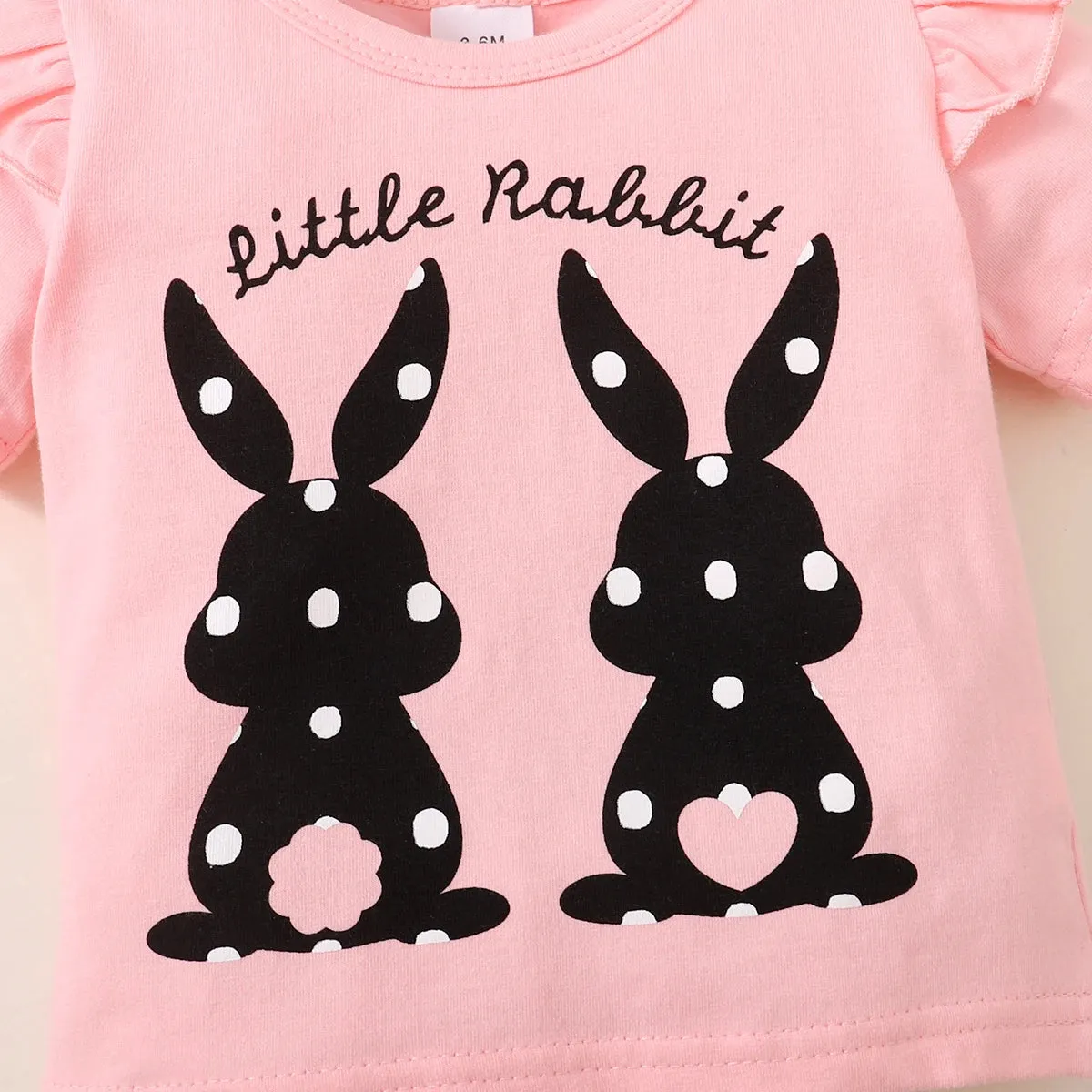 Baby Girl 0-18M Toddler Polka Rabbit 3pc Outfit