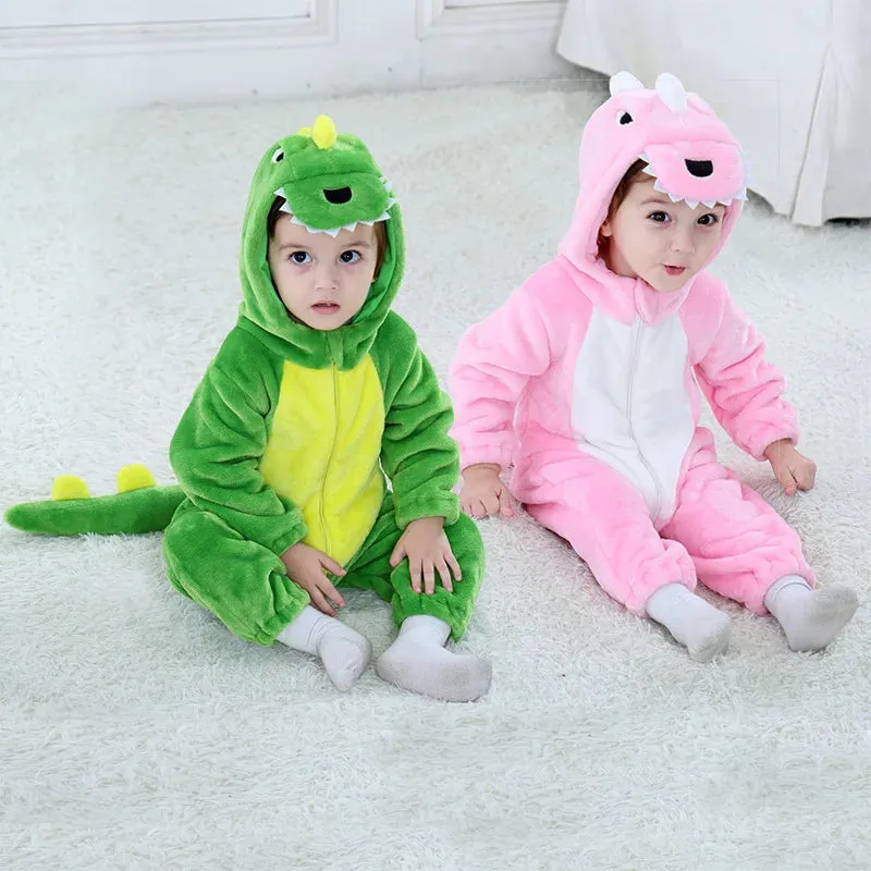 Baby Girl 0-5Years Dinosaur Costumes Flannel Pajama Outfit