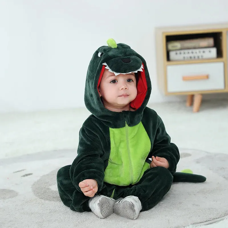 Baby Girl 0-5Years Dinosaur Costumes Flannel Pajama Outfit