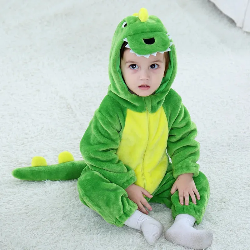 Baby Girl 0-5Years Dinosaur Costumes Flannel Pajama Outfit