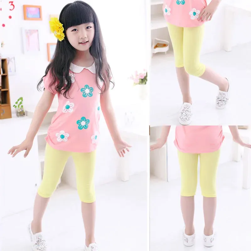 Baby Girl 2-12Y Cropped Candy Color Leggings