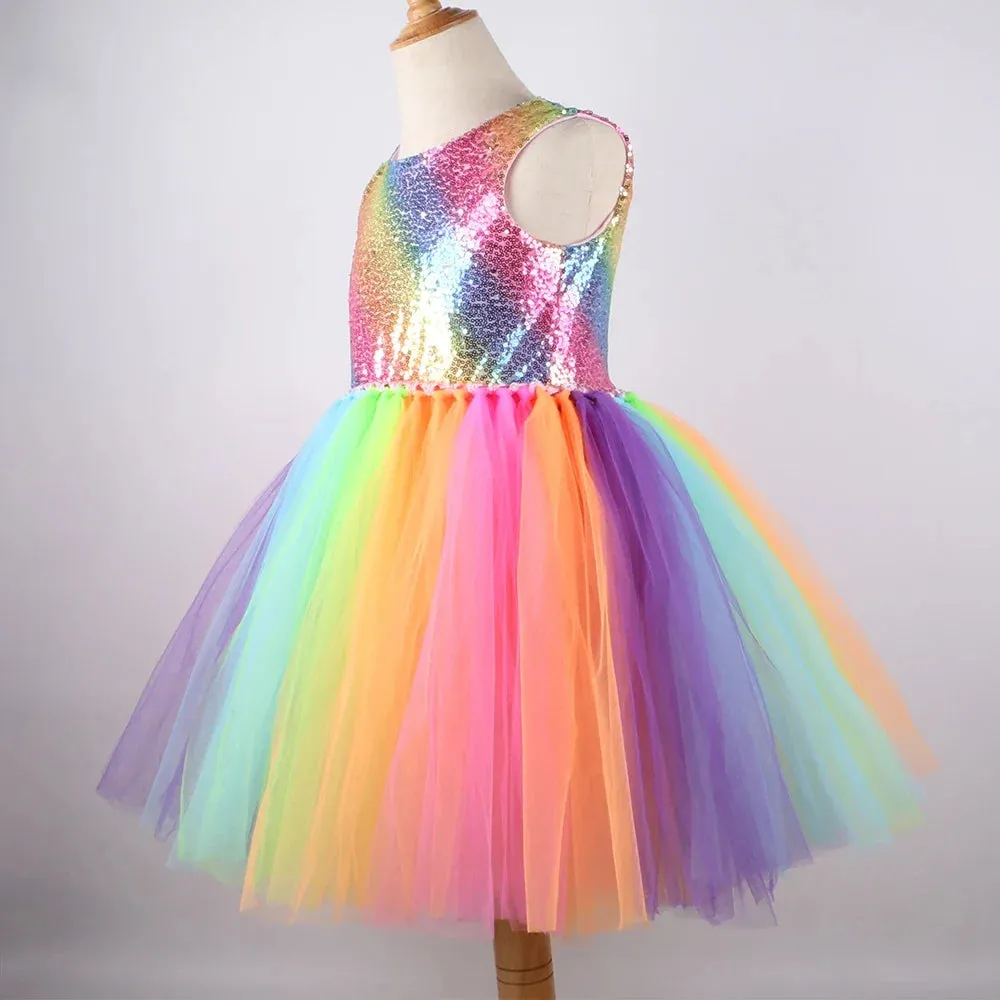 Baby Girl Rainbow Sequin Princess Dress