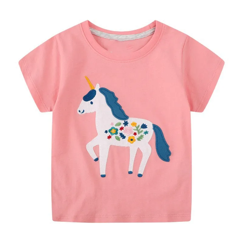 Baby Girl Summer Tops & Tees Collection Unicorn Tee Collection Birds T-shirt | Toddler Baby Girl Clothing Gift for Girls Outfit Pack of 3