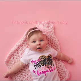 Baby girls My favorite color is lepoard shirt or bodysuit -- Bodysuit or t shirt baby, toddler, children