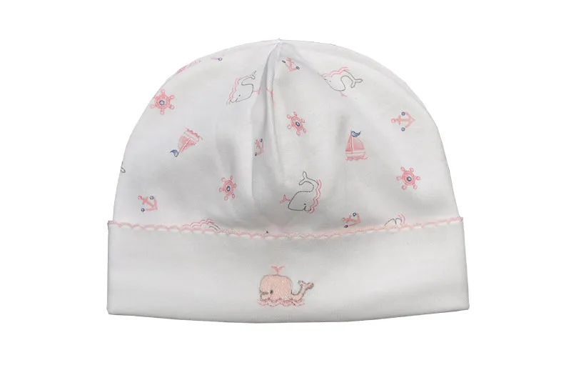 Baby Girl's Pink Whale Print Hat