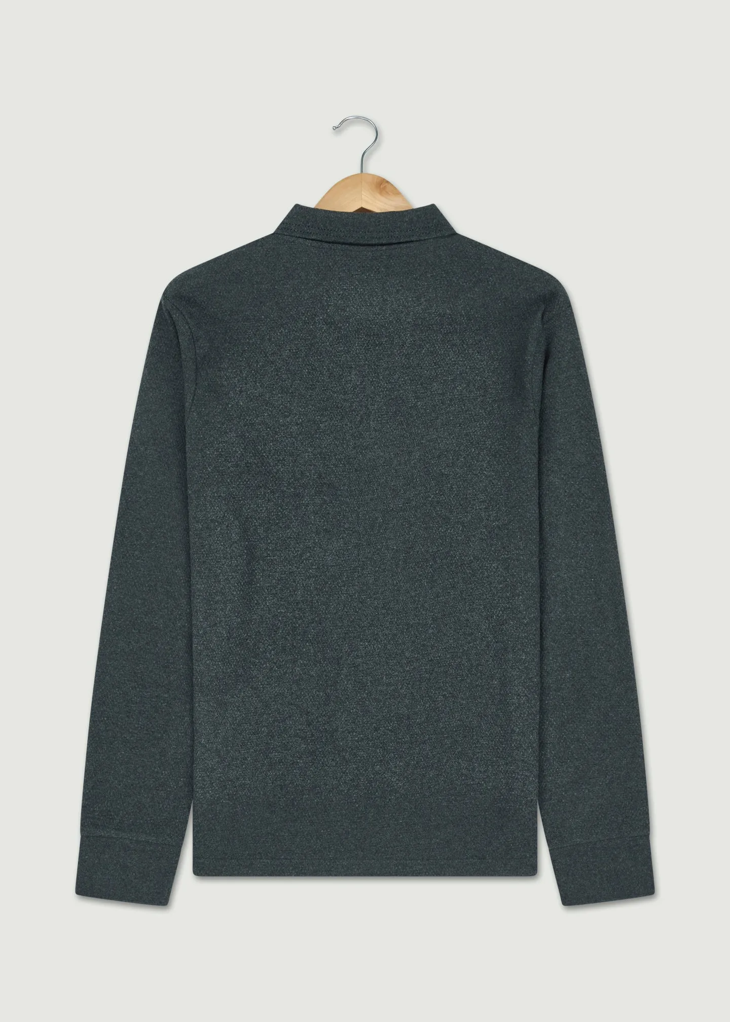 Barone Long Sleeve Polo - Charcoal Marl