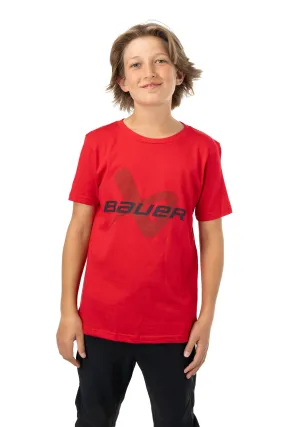 Bauer Core Lockup Youth Shortsleeve Shirt - Red