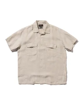 Beams Plus Open Collar Short Sleeve Linen Chambray