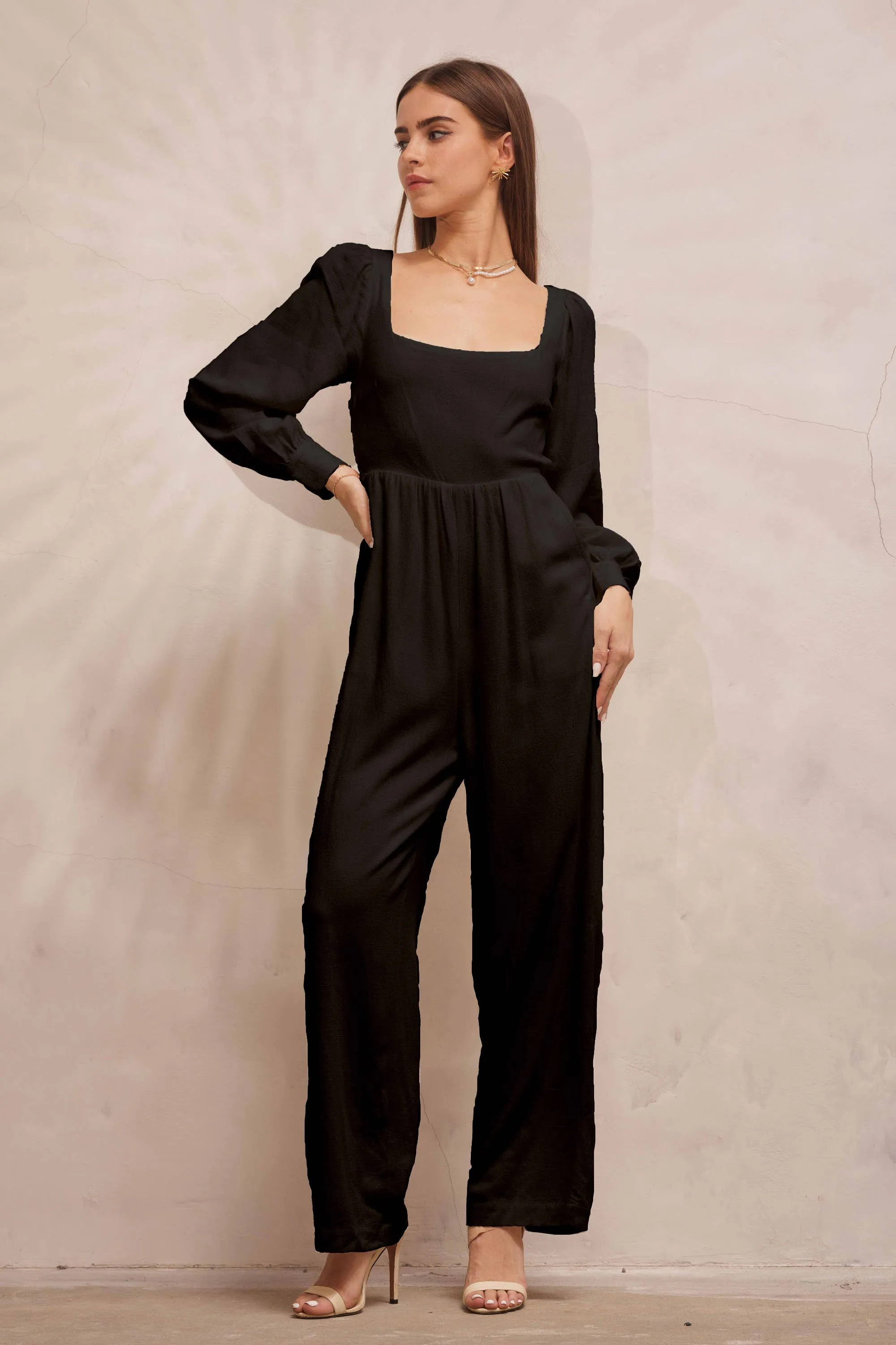 Black Open Back Jumpsuit