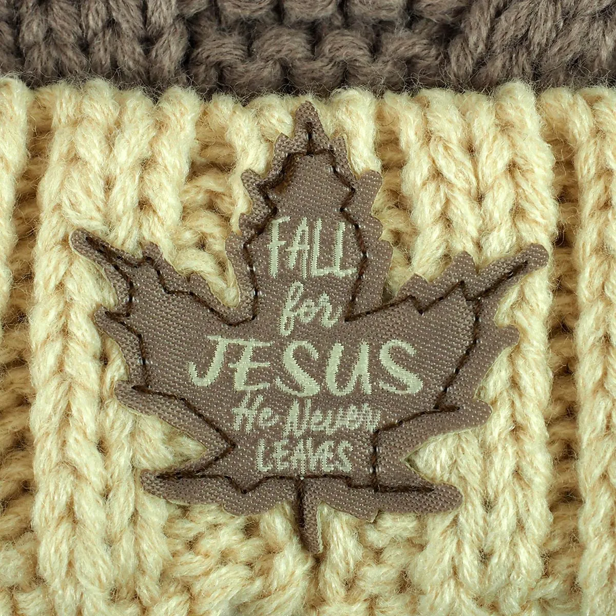 Blessed Girl Womens Pom Pom Beanie Maple Leaf