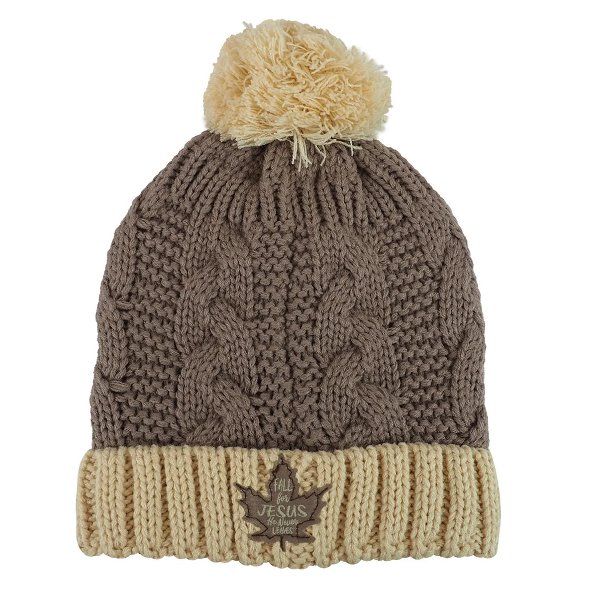 Blessed Girl Womens Pom Pom Beanie Maple Leaf