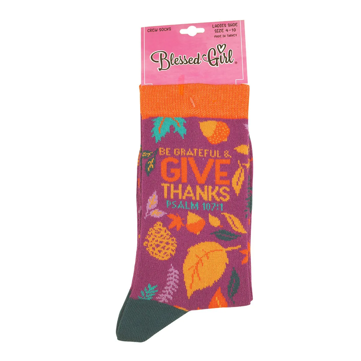 Blessed Girl Womens Socks Give Thanks