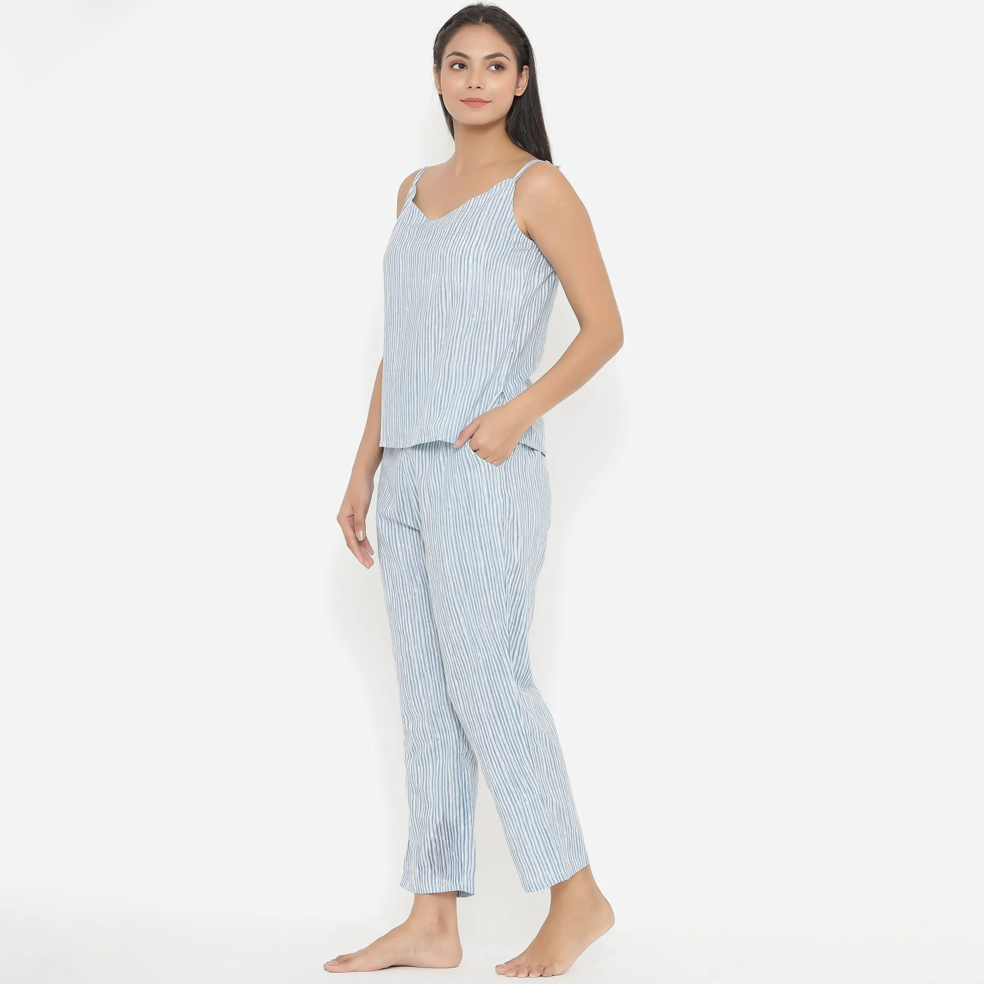 Blue Strokes on White Loungewear