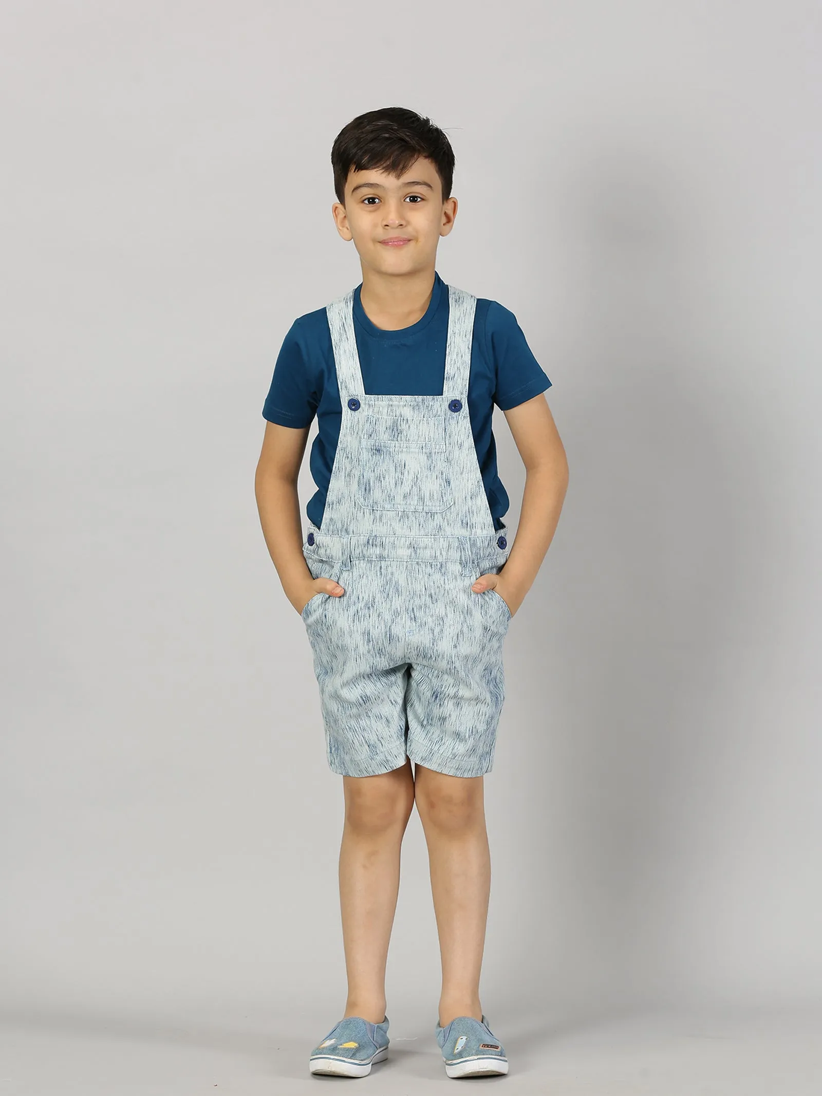 Boys Denim Dungaree Shorts