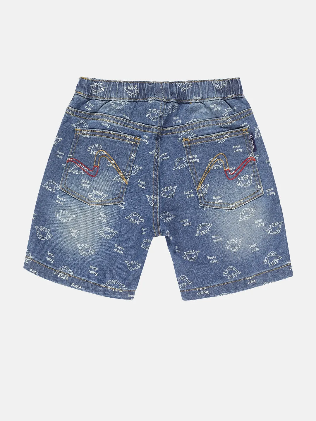 Boys Dino Printed Denim Shorts