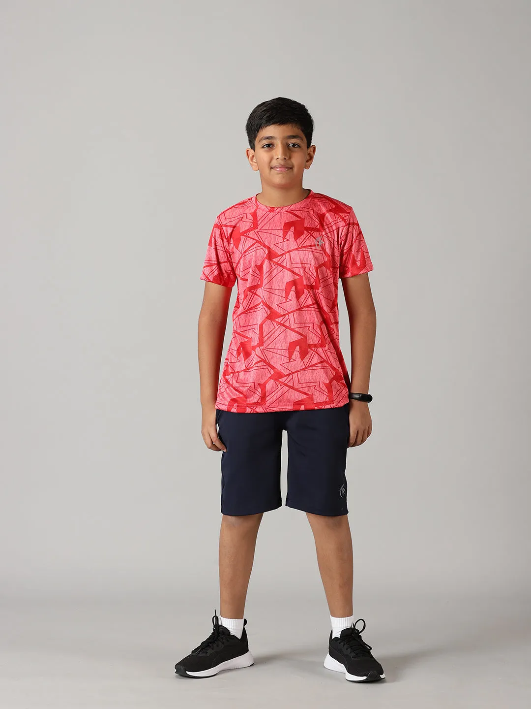 Boys Polyester Sports Tee & Shorts Set