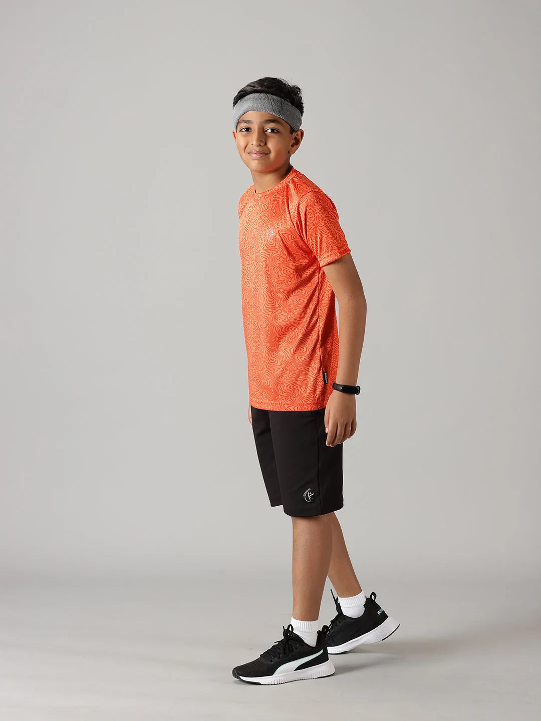 Boys Polyester Sports Tee & Shorts Set