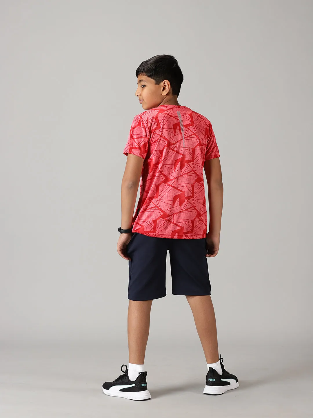 Boys Polyester Sports Tee & Shorts Set