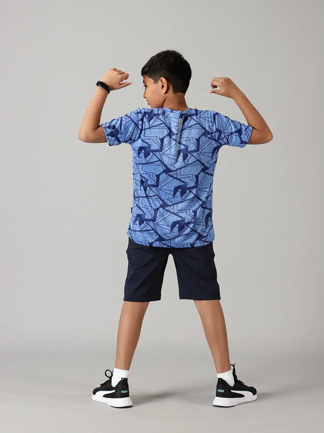 Boys Polyester Sports Tee & Shorts Set