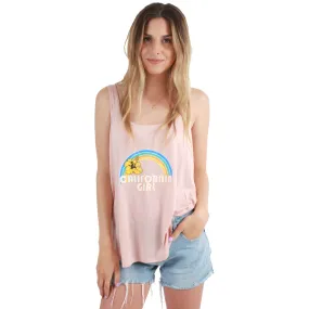 California Girl Side Slit Tank Top in Peach