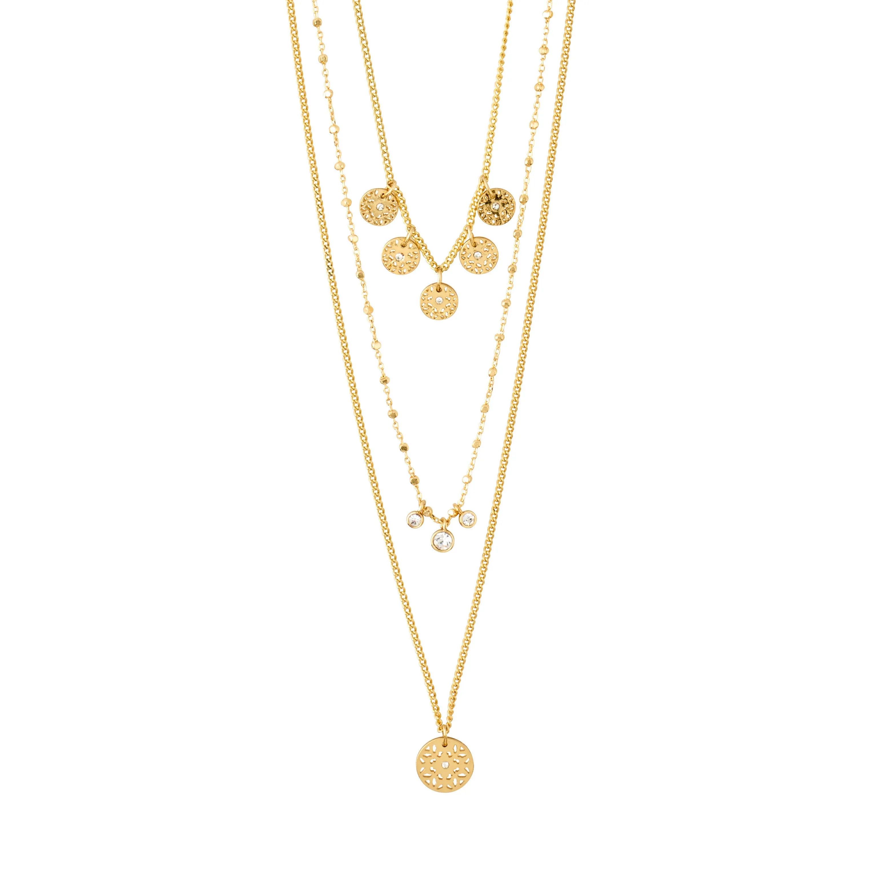 CAROL layered necklace 3-in-1 gold-plated