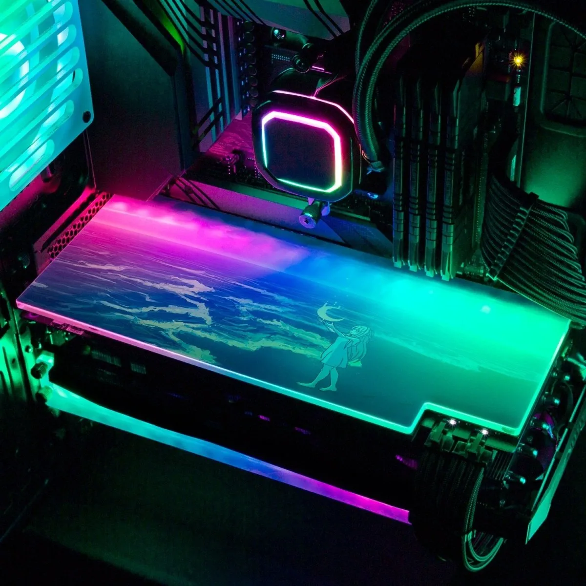 Catching The Moon RGB GPU Backplate