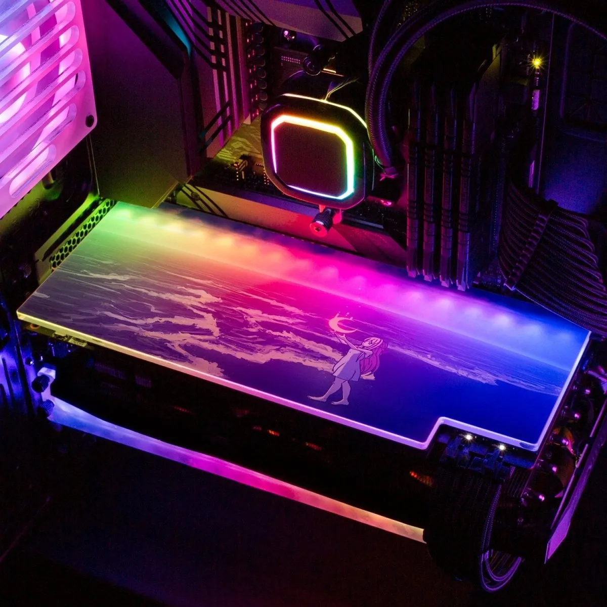 Catching The Moon RGB GPU Backplate