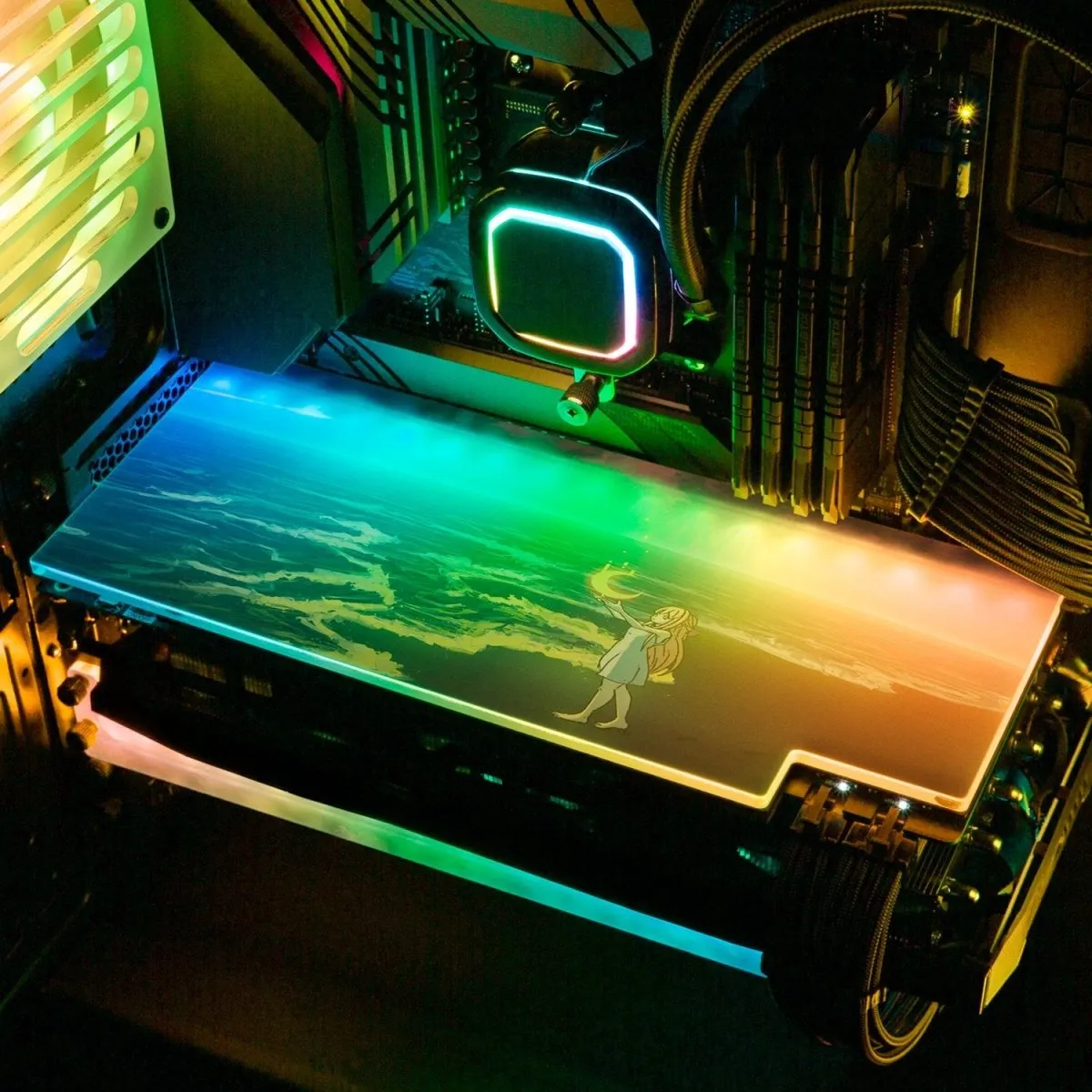 Catching The Moon RGB GPU Backplate