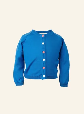 Children's Classic Cardigan - Royal Blue Cotton