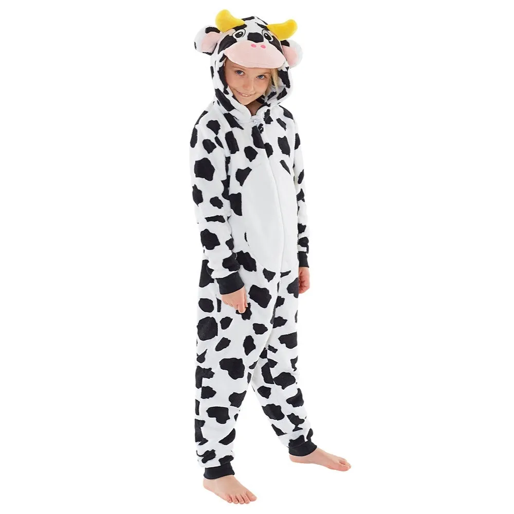 Childs Black & White Pattern Cow Onesie