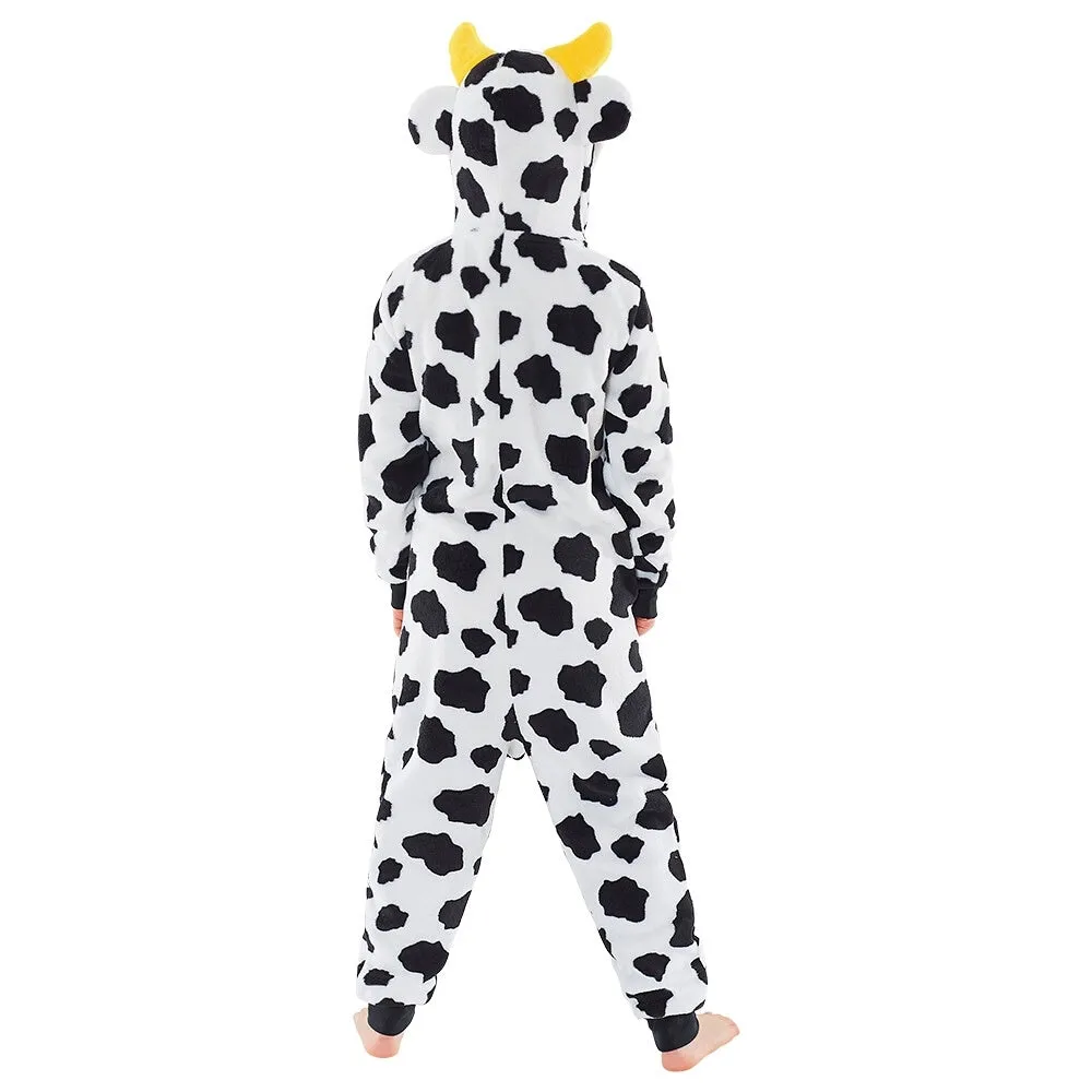 Childs Black & White Pattern Cow Onesie