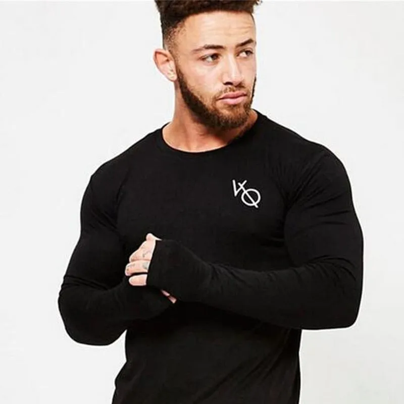 collar men's casual T-shirt print VQ brand clothes men's long sleeve