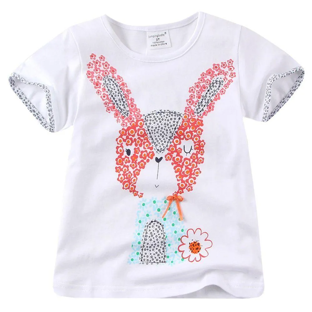 CUTE BUNNY PRINTED GRAPHIC T-SHIRT