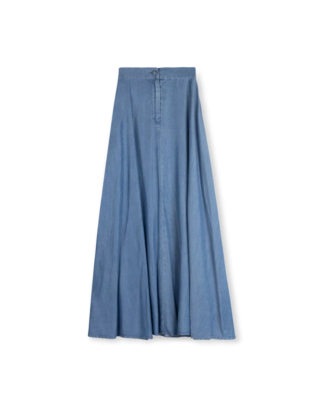 Denim A-line Maxi Skirt