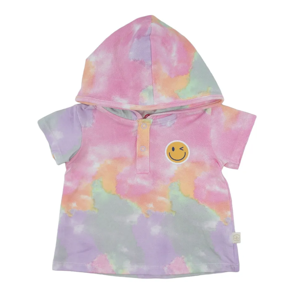 Elegant Kids 2 Pc Hooded T-Shirt And Shorts Set - Smiley