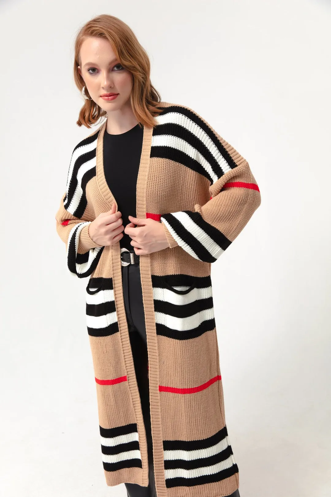 Female Balloon Arm Long Knitwear Cardigan