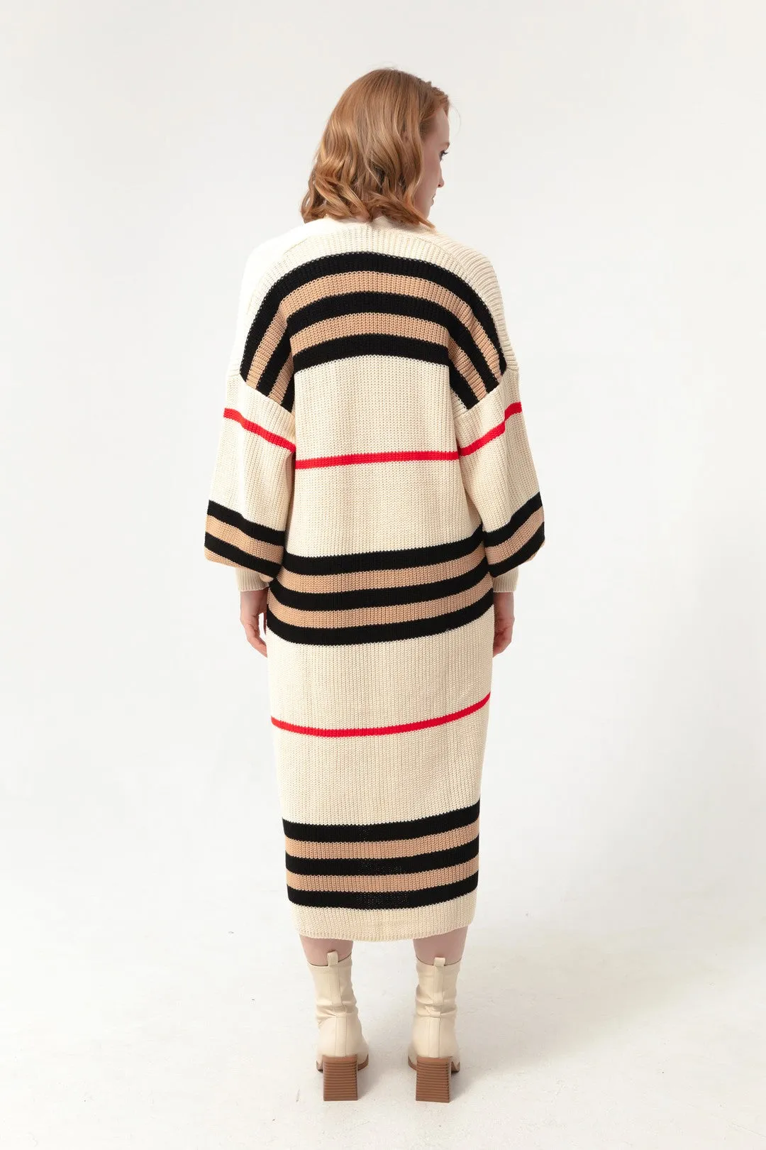 Female Balloon Arm Long Knitwear Cardigan