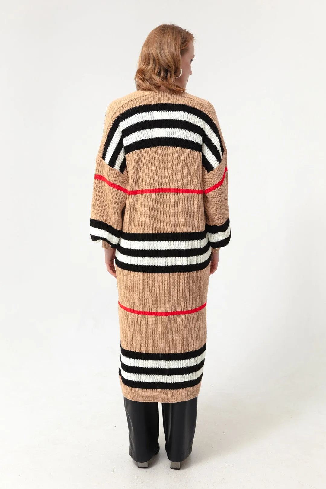 Female Balloon Arm Long Knitwear Cardigan