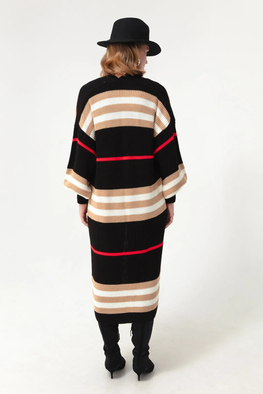 Female Balloon Arm Long Knitwear Cardigan