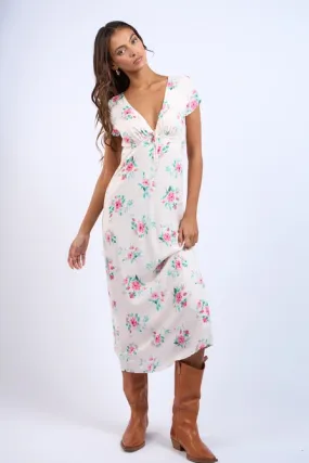 Floral Front Tie Maxi Dress