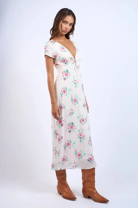 Floral Front Tie Maxi Dress