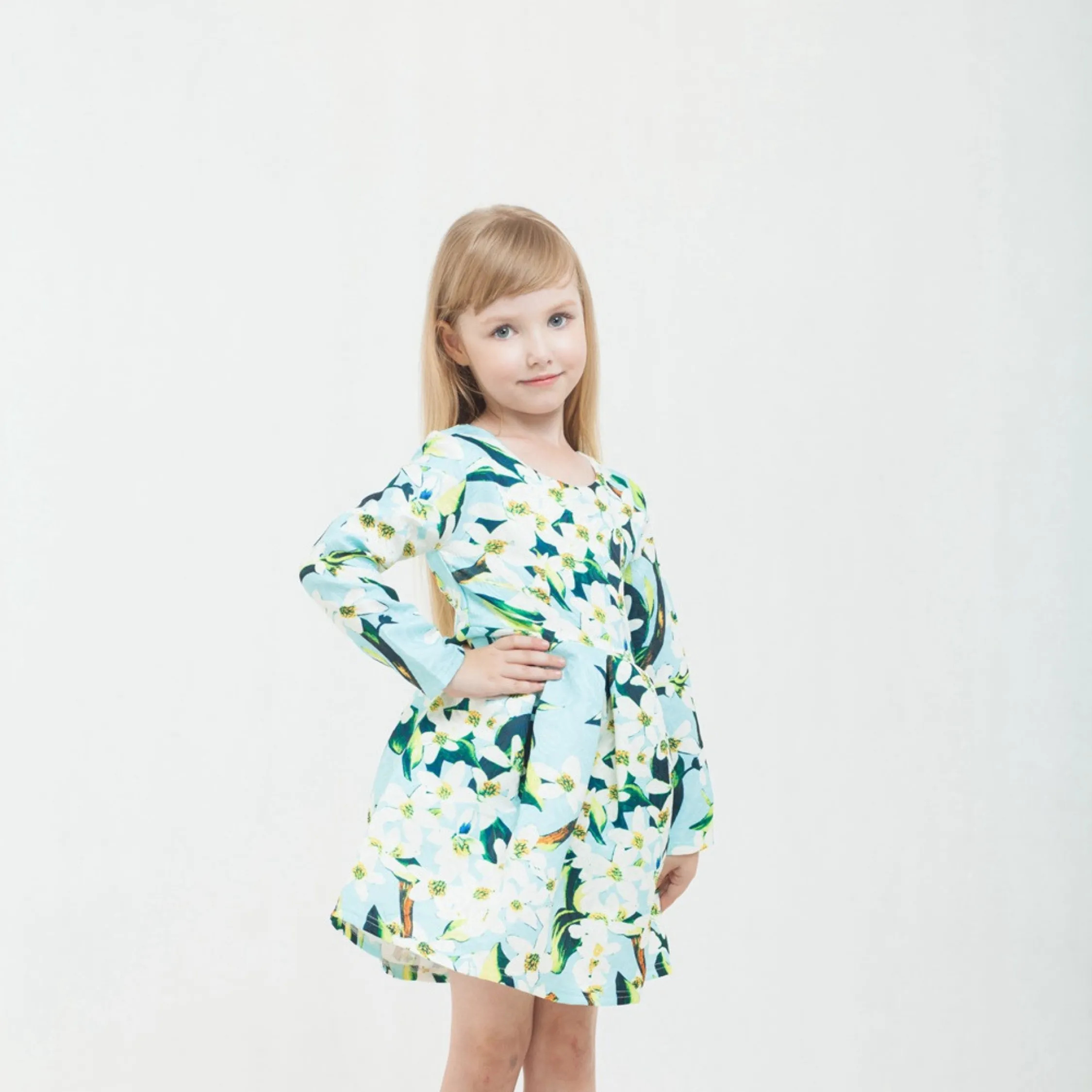 Floral Pattern Princess Girls Dress