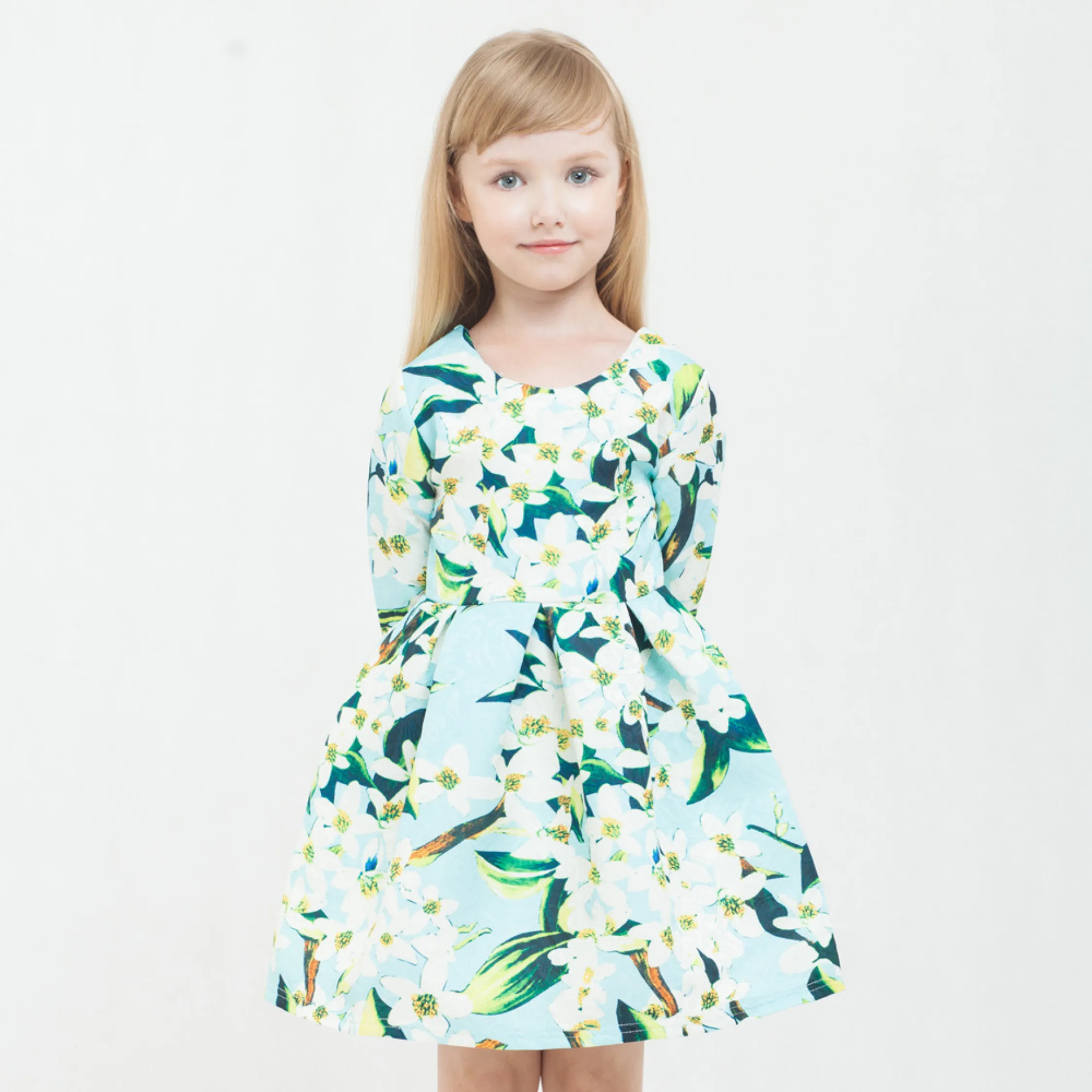 Floral Pattern Princess Girls Dress