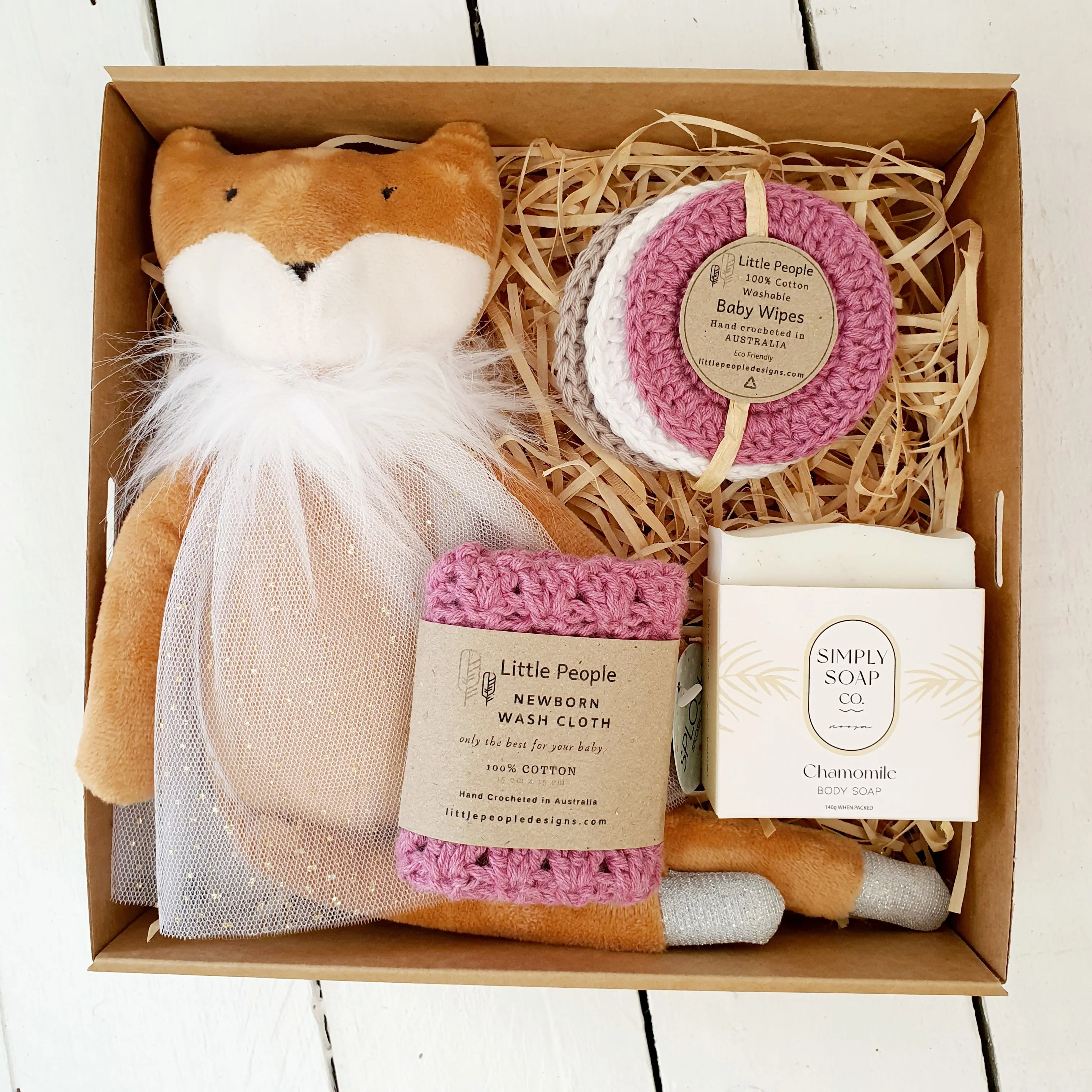 Fox in a Box - Newborn Baby Gift Box - Pink