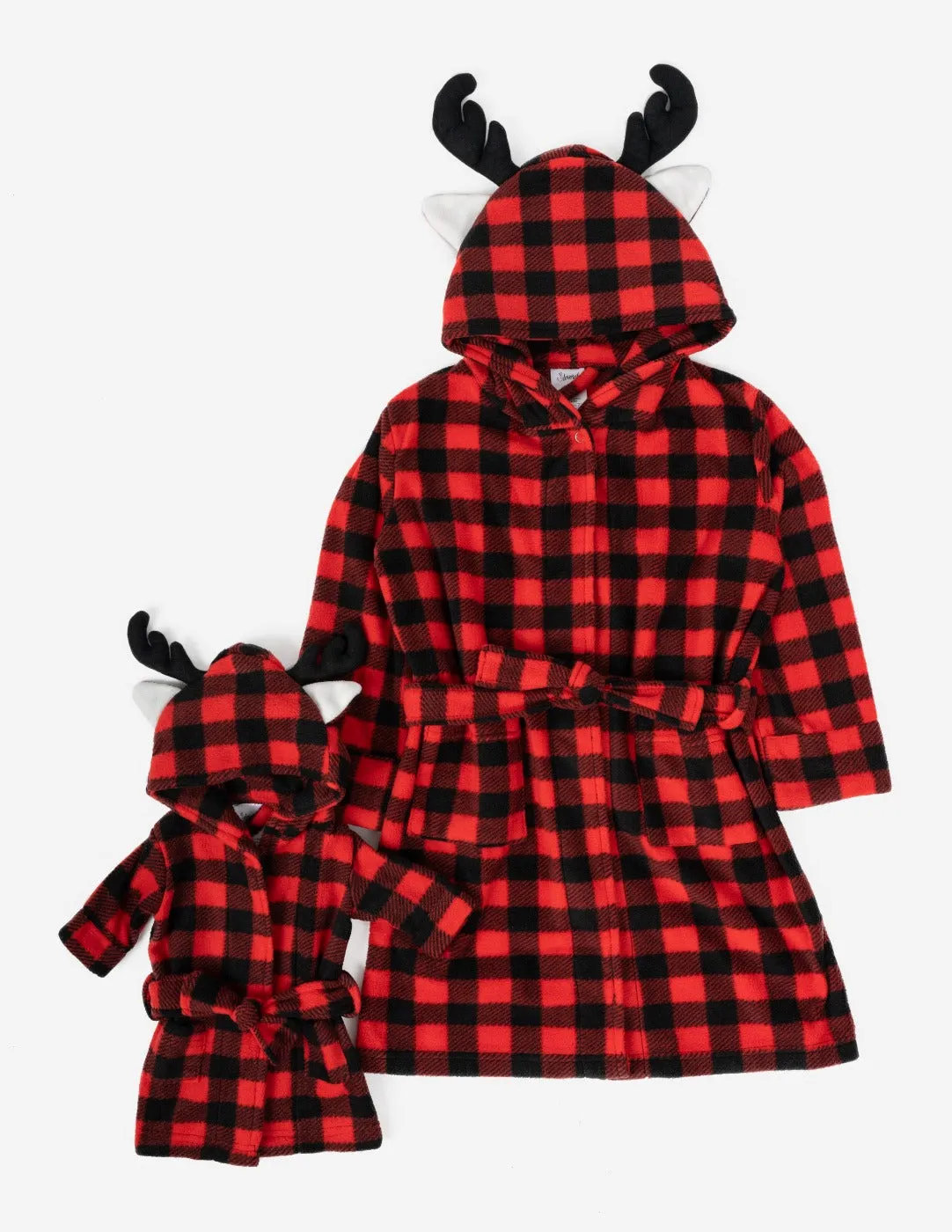 Girl and Doll Fleece Hooded Animal Robes