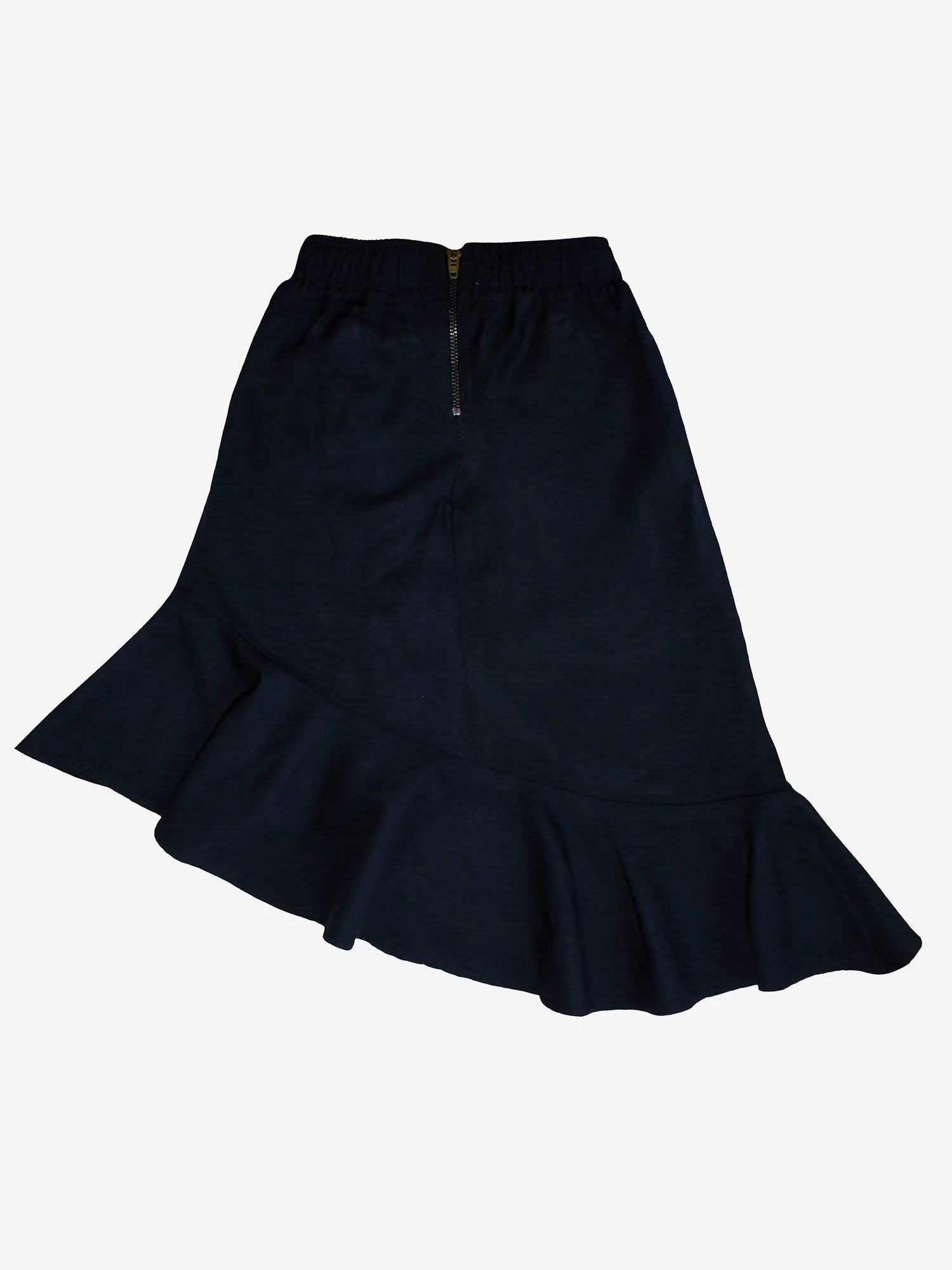 Girls Asymmetrical Ruffle Denim Skirt