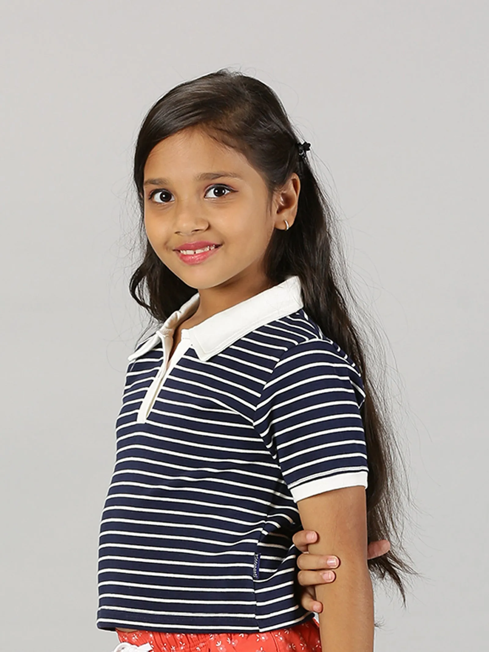 Girls Crop Length Polo Tee